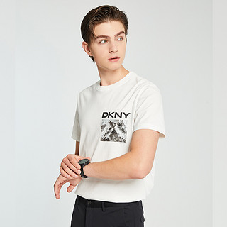 DKNY 男士圆领短袖T恤 G0301J06 白色 S
