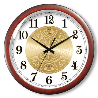 北极星电波挂钟客厅家用时尚2021新款钟表挂墙现代简约时钟石英钟 16英寸（直径40.5厘米） 木纹