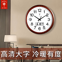 北极星电波挂钟客厅家用时尚2021新款钟表挂墙现代简约时钟石英钟 16英寸（直径40.5厘米） 石英钟