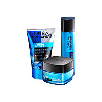 L'OREAL PARIS 巴黎欧莱雅 男士水能护肤套装 (润泽双效洁面膏100ml+保湿强润霜50ml+爽肤水130ml)