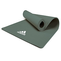adidas 阿迪达斯 瑜伽垫健身垫 防滑运动垫男女加厚 双面纯色8mm舞蹈垫生绿色