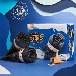 可爱多和路雪可爱多甜筒特牛乳香草饼干碎冰淇淋玫瑰花70g4支