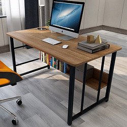 木以成居 电脑桌台式 双层书房书桌书架组合简约办公家用写字桌子加固版