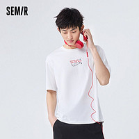 Semir 森马 夏季新款纯棉短袖男个性字母休闲潮韩版宽松（限165码有货）