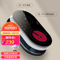 SIMELO施美乐不锈钢摩卡壶双阀意式咖啡壶家用手冲咖啡壶意式滴滤壶可视玻璃摩卡壶160ML1-3人份 黑色★双灶★左保温 右加热