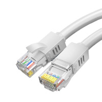 AMPJINGCAI 超六类CAT6E 万兆网线 0.3m 白色