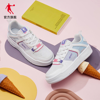 乔丹板鞋2022夏季新款网面透气小白鞋女低帮休闲运动鞋情侣鞋子男 35.5 乔丹白（女）