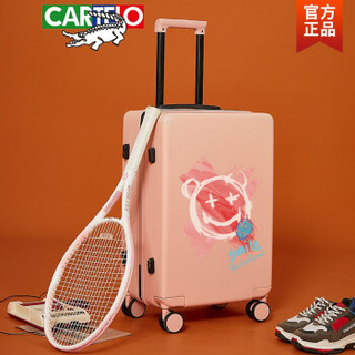 卡帝乐鳄鱼（CARTELO）行李箱涂鸦男女20英寸结实耐用2021年24拉杆箱28旅行皮箱子日系 笑脸/粉色 20寸
