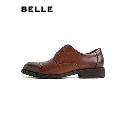 BeLLE 百丽 男鞋商场同款牛皮系带婚鞋商务正装皮鞋3UX01CM9 棕绒里-3UX01 43