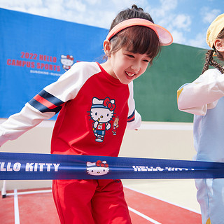 Hello Kitty 凯蒂猫 K255006 女童运动套装 中国红色 130cm