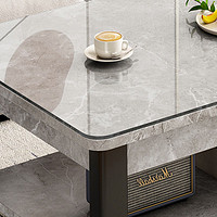 亿家达 茶几客厅家用现代简约茶台卧室小户型桌子意式出租房实用玻璃茶桌