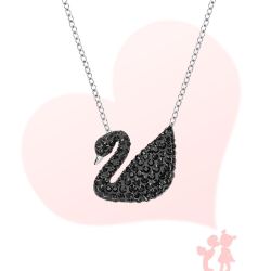 SWAROVSKI 施华洛世奇 黑天鹅系列银链大号璀璨水晶锁骨链毛衣链