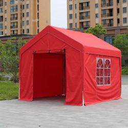 遮阳棚防雨棚简易棚移动摆摊加厚防疫帐篷四脚伞商用篷房家用酒红色