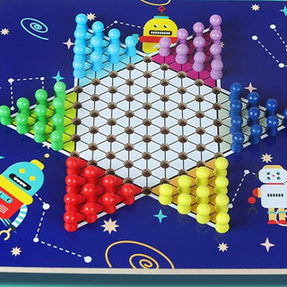QZM 巧之木 多功能游戏棋（五子棋+象棋+围棋+飞行棋+跳棋）