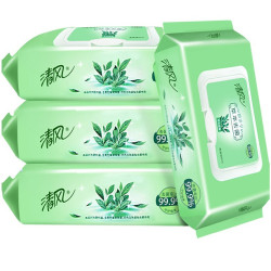 08元】清风湿纸巾_breeze 清风 湿巾御本草湿巾杀菌 家庭装一次性 80