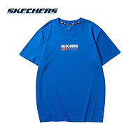 SKECHERS 斯凯奇 新款个性男女宽松品牌logo时尚圆领针织短袖T恤衫 L121U138