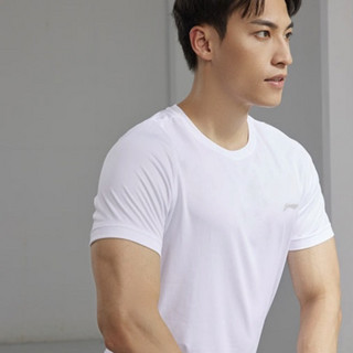 LI-NING 李宁 男子速干T恤 AHSQ777 白色 M