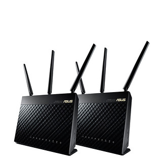 ASUS 华硕 RT-AC68U 双频1900M 家用千兆Mesh无线路由器 Wi-Fi 5 两个装 黑色