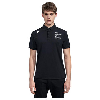 DESCENTE 迪桑特 男子POLO衫 D2291TPS90C-BW 黑色 M