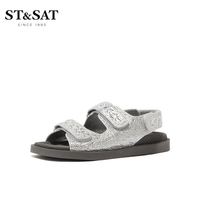ST&SAT 星期六 沙滩凉鞋夏新露趾后空魔术贴女凉鞋SS02115148