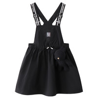 Annil 安奈儿 EG213030 女童背带裙 Qee联名IP款 黑色 160cm
