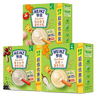 Heinz 亨氏 婴儿营养米粉组合装400g*3（婴儿辅食 黑米红枣+鸡肉蔬菜+胡萝卜/铁锌钙随机发货 ）