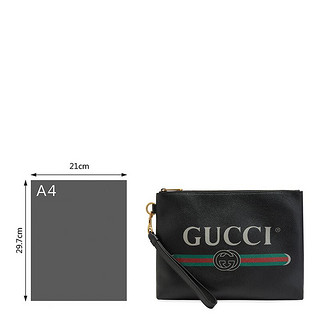 GUCCI 古驰 男士牛皮手拿包 572770 0Y2AT 8163 黑色/灰色