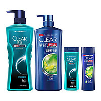 CLEAR 清扬 plus会员清扬（CLEAR）男士洗发沐浴套装深海沐浴露600g+100g +清爽控油洗发水500g+100g