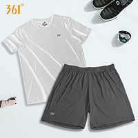 361° 361男短袖2022夏季新款轻薄透气运动短袖套装男361短袖t恤男套装