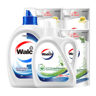 Walch 威露士 La有氧洗洗衣液 2L+1L+500ml+500ml*2袋 松木+柠檬