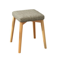 M.S.Feel 蔓斯菲尔 N19 现代实木餐椅 浅灰色 榉木圆腿款