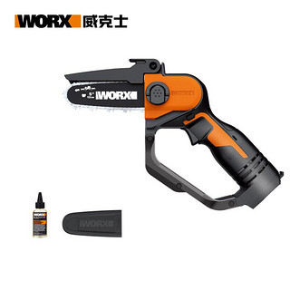 WORX 威克士 WG324E.9裸机（不含电池和充电器）充电式锂电迷你电链锯手持修枝锯家用小型伐木锯 WG324E.9