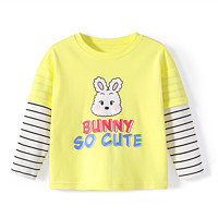 Yobeyi 优贝宜 Y28399810-04 女童T恤 嫩黄卷卷兔 160cm