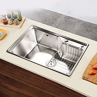 JOMOO 九牧 厨房水槽洗菜盆套餐不锈钢单槽304加厚洗碗池06119