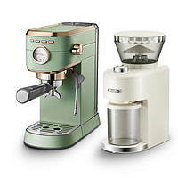 Barsetto BAE418 半自动咖啡机 牛油果绿 磨豆机套装