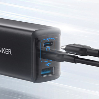 Anker 安克 B2330 手机充电器 USB-A/Type-C 65W+双Type-C 数据线 1m 黑色