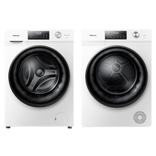 Hisense 海信 纤薄系列 HG100DG14D+GHB100DG 热泵式洗烘套装 白色
