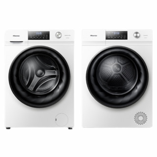 Hisense 海信 纤薄系列 HG100DG14D+GHB100DG 热泵式洗烘套装 白色