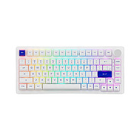 Akko 艾酷 PC75B Plus 82键 2.4G蓝牙 多模无线机械键盘 白蓝 AKKO CS酒红润轴版 RGB