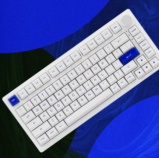 Akko 艾酷 PC75B Plus 82键 2.4G蓝牙 多模无线机械键盘 白蓝 AKKO CS果冻白润轴版 RGB