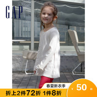 Gap女幼童纯棉可爱蝴蝶结长袖T恤614900春季新款童装甜美儿童上衣
