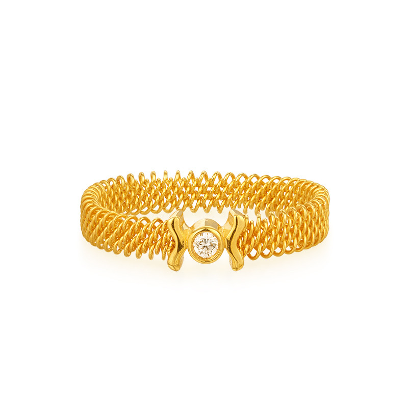 CHJ JEWELLERY 潮宏基花丝风雨桥系列SRK32208301 女士几何18K