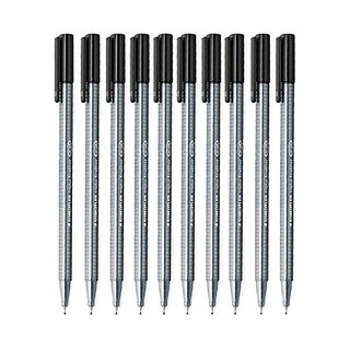 STAEDTLER 施德楼 334-9 三角杆纤维笔 黑色 10支装