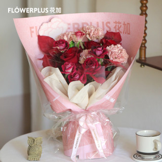 Flowerplus 花加巾帼红色混合花束5月7日收花 报价价格评测怎么样 什么值得买