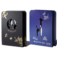 正彩 全金属书立 混色 蓝长颈鹿2片+黑麋鹿2片 4片装