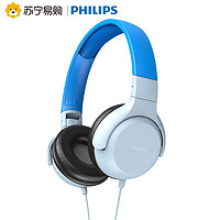 PHILIPS 飞利浦 TAKH101BL（蓝） 头戴式儿童学习耳机听力保护带麦耳机时尚潮流舒适男女生