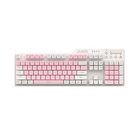 AJAZZ 黑爵 AK36 104键 有线机械键盘 白粉 国产红轴 单光