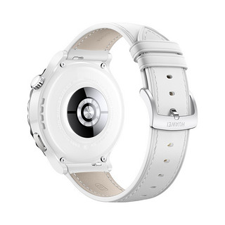 HUAWEI 华为 WATCH GT3 Pro 时尚款 蓝牙版 智能手表 43mm 白色钛合金表壳 白色真皮表带 (北斗、GPS、血氧、ECG)