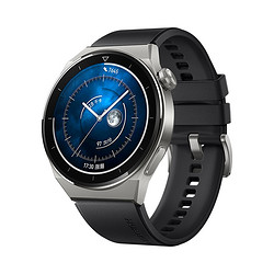 HUAWEI 华为 Watch GT3 Pro 蓝牙版 智能手表 46mm 黑色氟橡胶表带