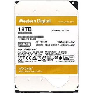 西部数据 金盘 18TB SATA6Gb/s 7200转512M 企业级硬盘(WD181VRYZ)